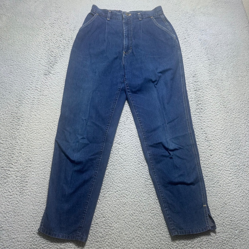 Vintage Lee Jeans Womens 12 High Rise Pleated Mom Jeans Tapered USA Cotton 90s